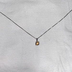 Silver November birthstone necklace